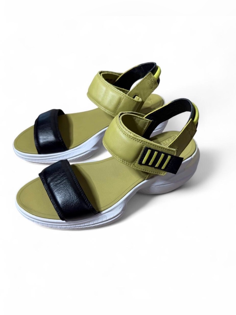 Sorel Kinetic Impact Slingback Sandals Womens 9 Green Black Chunky Sport Platfor